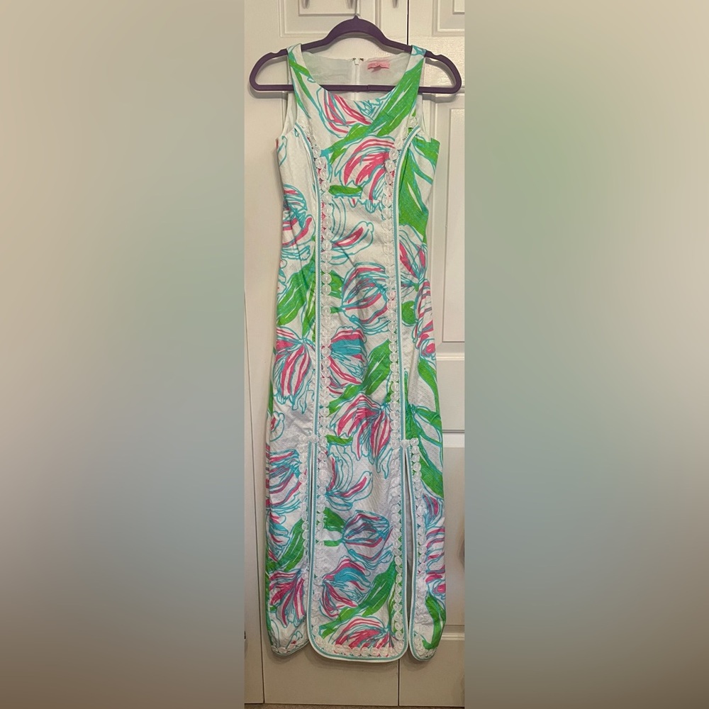 EUC Lilly Pulitzer Ring the Bellboy Biltmore Maxi Dress Size 0